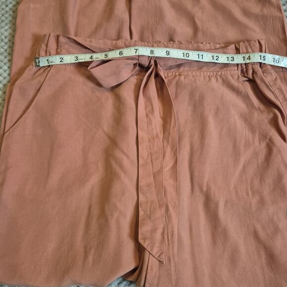 Thread & Supply Tencel Wide Leg Pants Pockets Womens Medium Brick Dust Tall - Picture 5 of 10